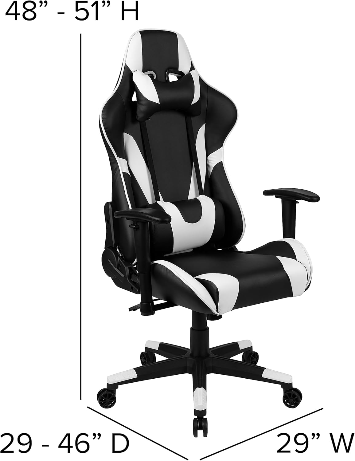 FLASH FURNITURE Gaming Desk and Racing Chair Set with Cup Holder and Headphone Hook