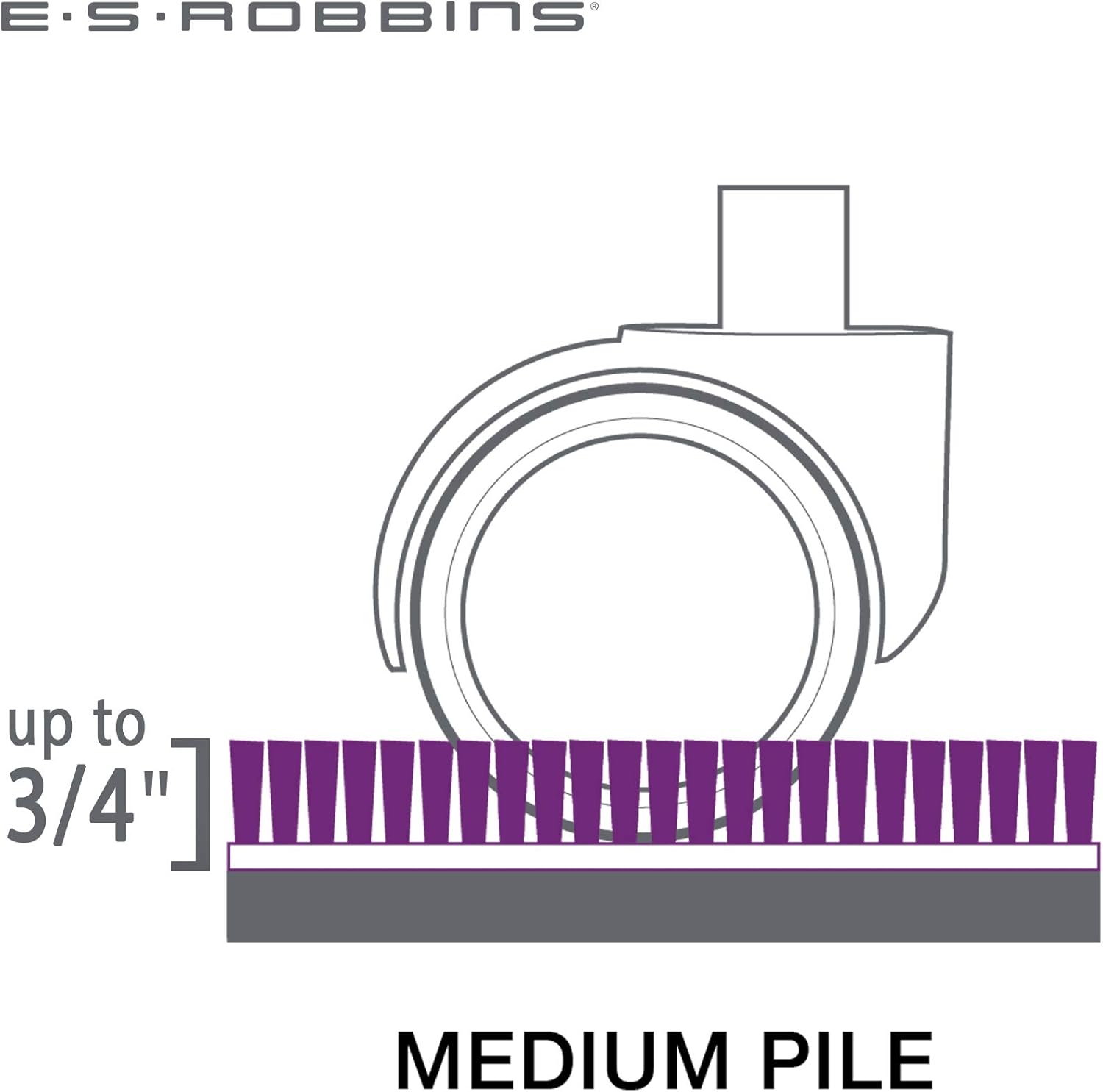 ES ROBBINS Chair Mat for Medium Pile Carpet with Lip, Crystal Edge