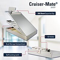 SAUNDERS Cruiser-Mate Aluminum Storage Clipboard with Dual Compartments