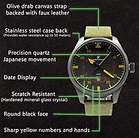 Smith & Wesson Men's N.A.T.O. Watch, 5ATM, Japanese Movement, Stainless Steel, Water Resistant, Tactical Watch