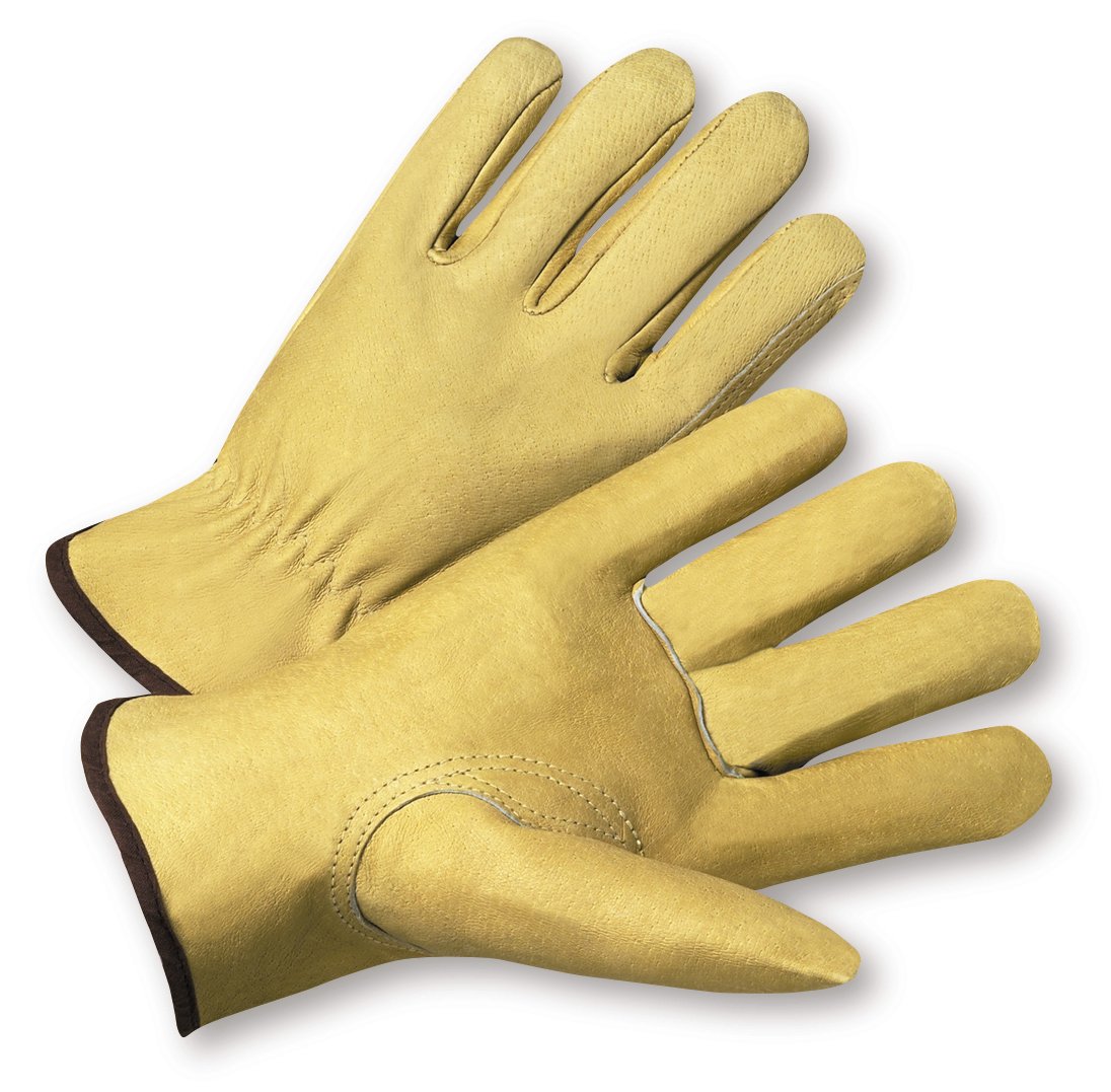 West Chester 994KF Pigskin Leather with Red Fleece Lining Gloves [Pack of 12] XX-Large, Shirred Elastic Wrists