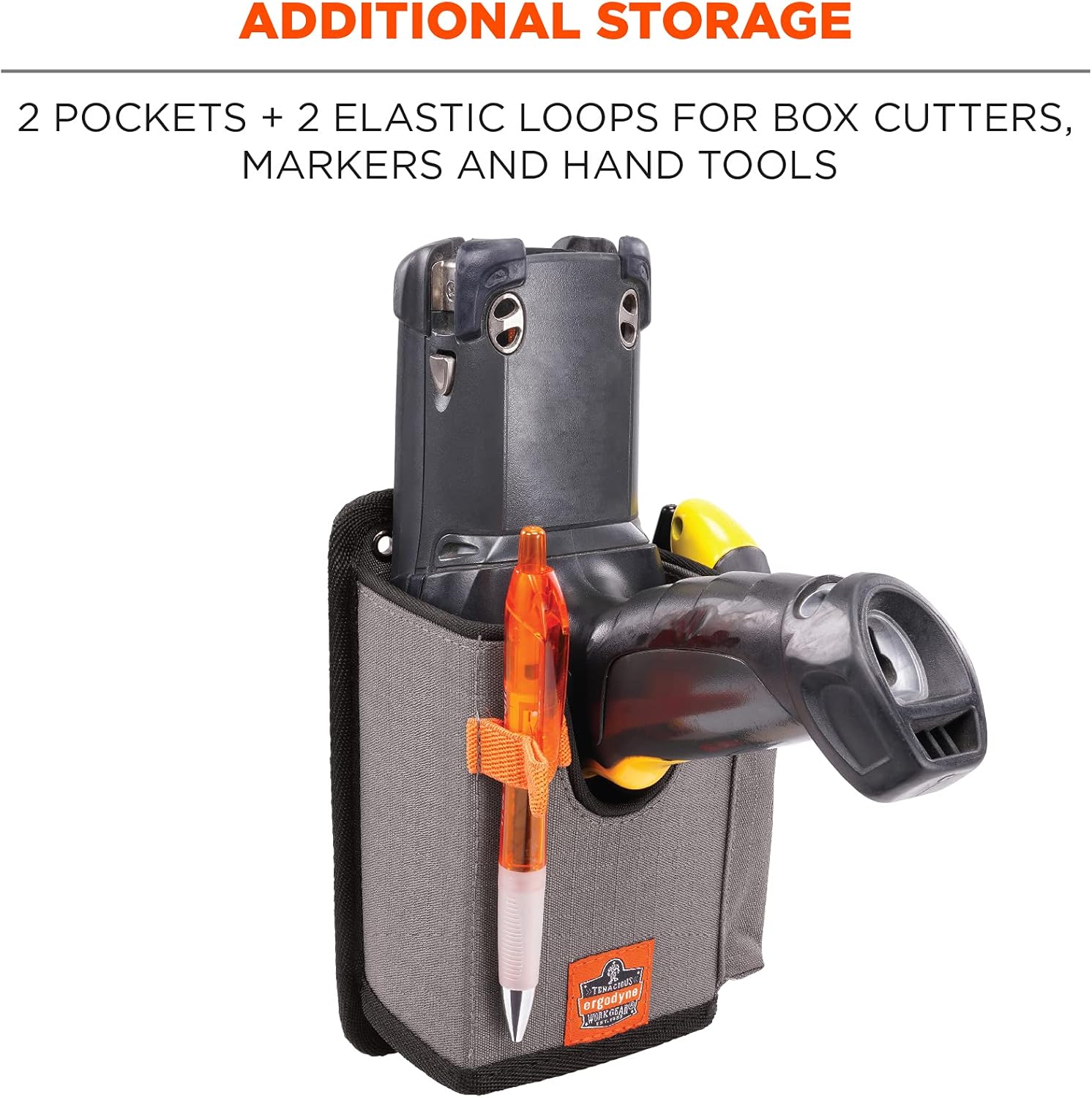 Ergodyne Squids 5543 Barcode Scanner Holder Mount with Fastener Straps