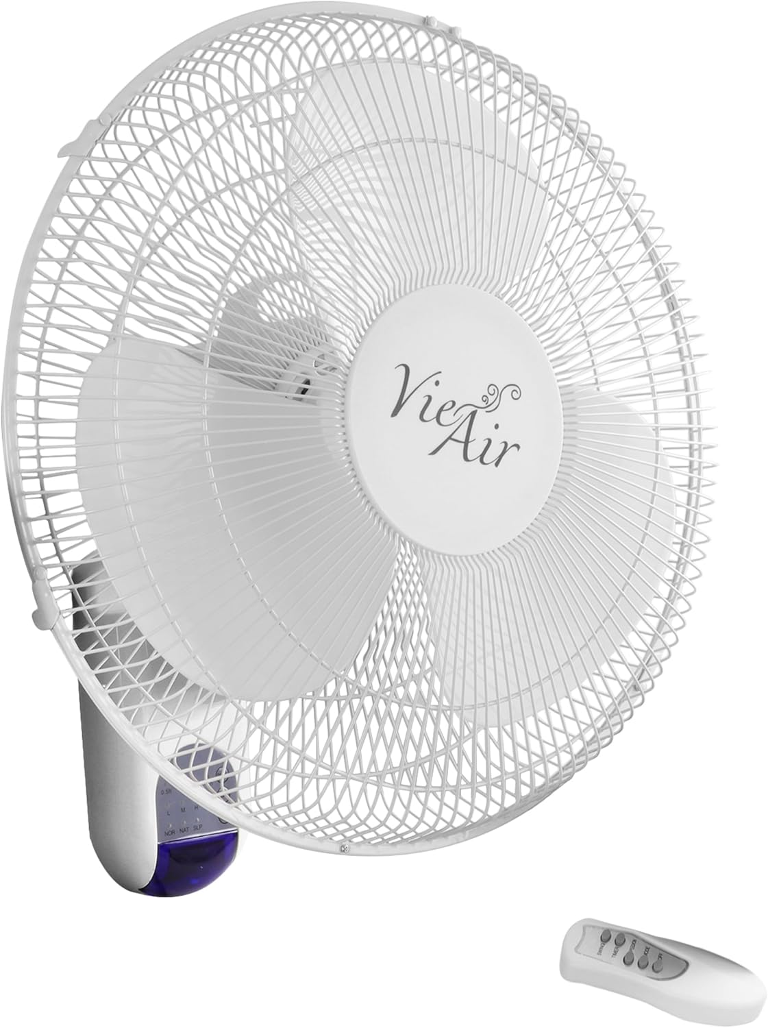 Vie Air 16" Plastic Wall Fan with Remote Control in White