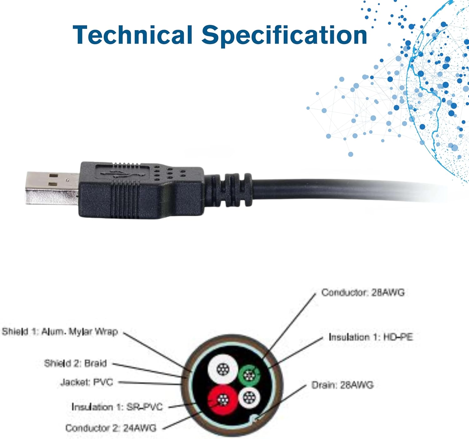 C2G 1m USB Cable - USB A to USB A - M/M - Type A Male USB - Type A Male USB - 3.28ft - Black