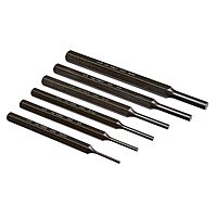 Mayhew Tools 62075 SAE Pin Punch Set with Kit Bag, 6-Piece, Black Oxide Finish