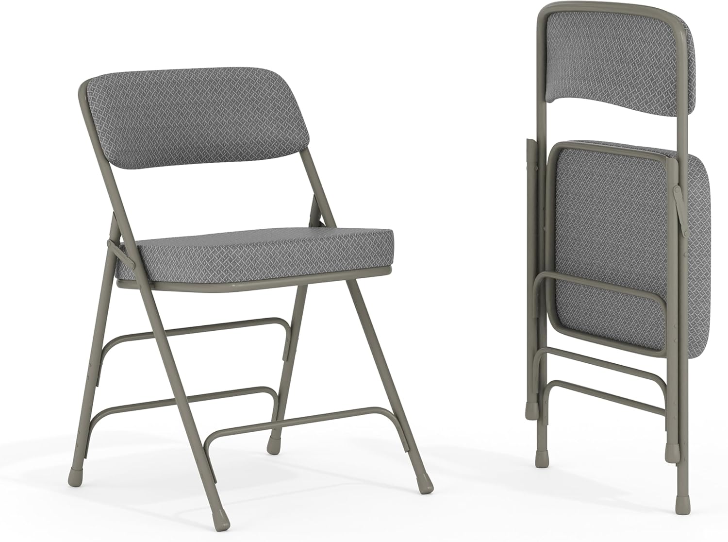 FLASH FURNITURE Hercules Series Metal Folding Chairs with Cushioned Fabric Seats