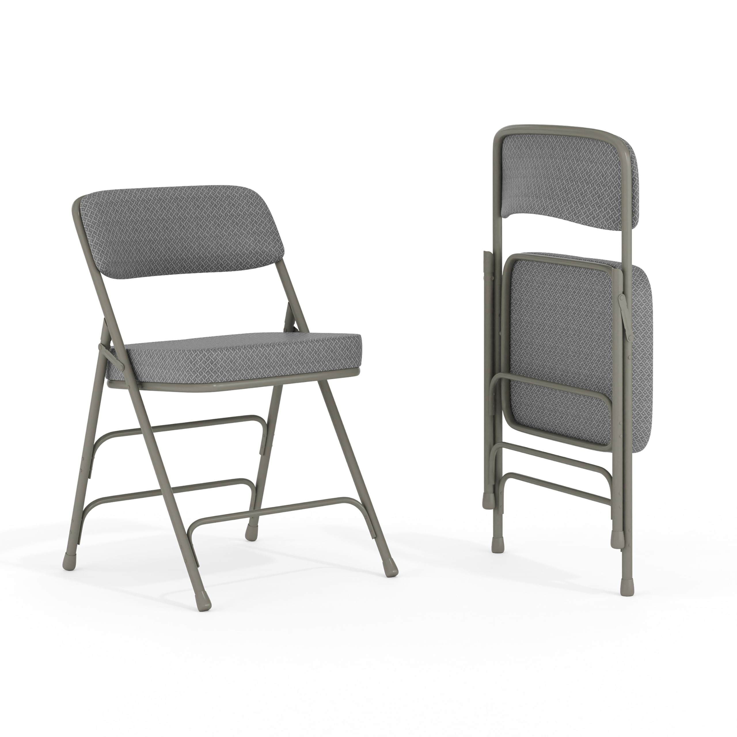 FLASH FURNITURE Hercules Series Metal Folding Chairs with Cushioned Fabric Seats