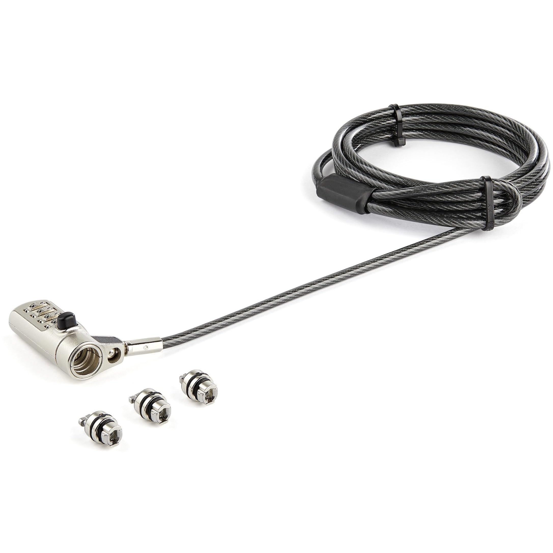 StarTech.com Universal 3-in-1 Laptop Lock 6.6ft (2m) Security Cable