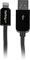StarTech.com 3m (10ft) Long Black Apple® 8-pin Lightning Connector to USB Cable for iPhone / iPod / iPad - Charge and Sync Cable (USBLT3MB)