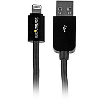 StarTech.com 3m (10ft) Long Black Apple® 8-pin Lightning Connector to USB Cable for iPhone / iPod / iPad - Charge and Sync Cable (USBLT3MB)