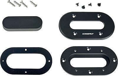 Scanstrut DS-LP-MULTI-BLK Low-Profile Multi Cable Seal, Black Anodized Aluminum — Fits Cables up to 15mm