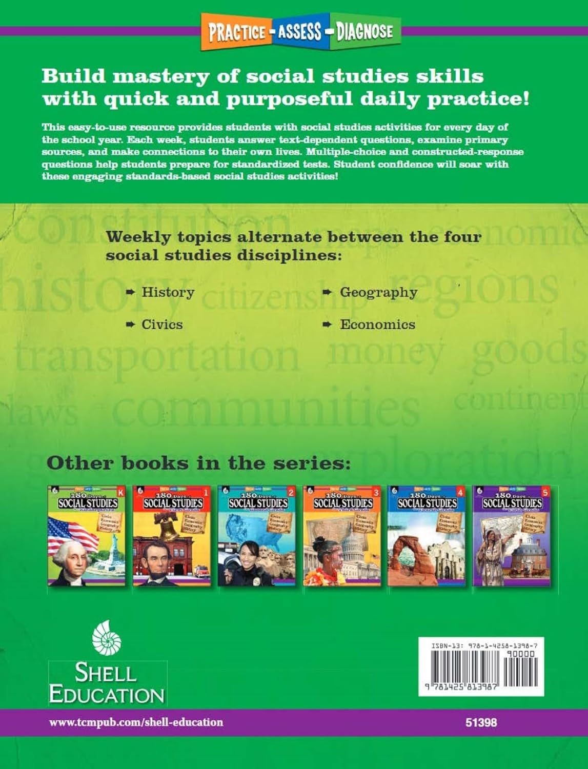 180 Days™: Social Studies, Civics for 6th Grade Practice Workbook for Classroom and Home