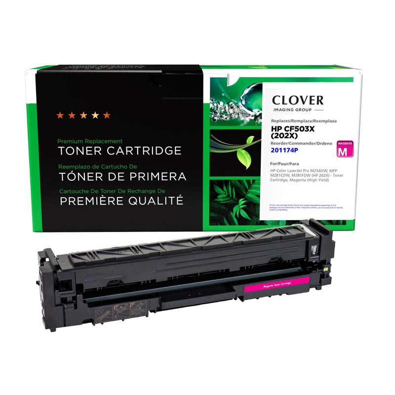Clover Remanufactured High Yield Toner Cartridge Replacement for HP CF503X (HP 202X) | Magenta