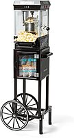 Nostalgia Popcorn Maker Machine - Professional Cart With 2.5 Oz Kettle Makes Up to 10 Cups - Vintage Popcorn Machine Movie Theater Style - Black Vintage Black