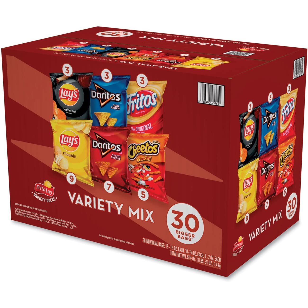 Frito-Lay Variety Pack, Classic Chips, 1.0 Oz, Pack of 30 Bags