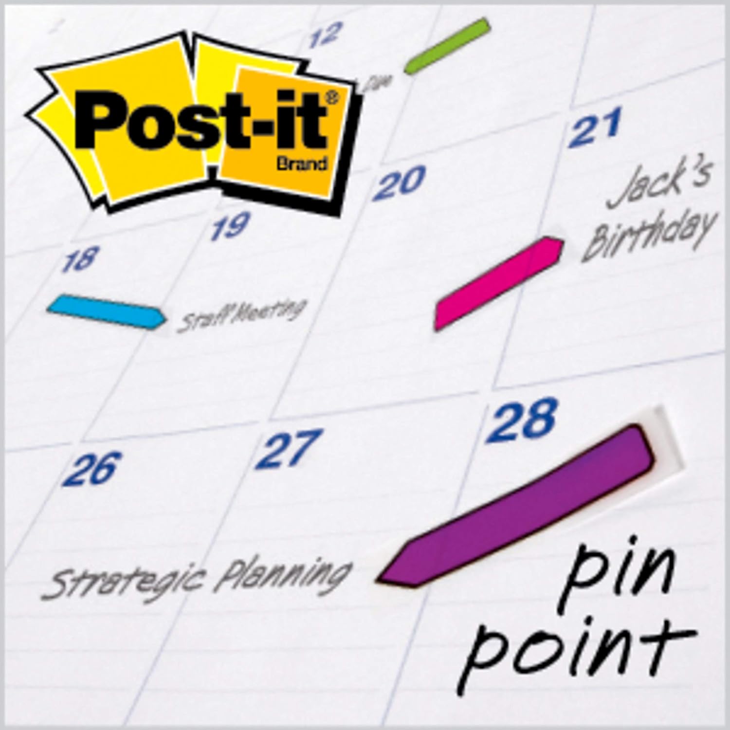 Post-it Arrow Flags, Assorted Bright Colors, .47 in Wide, 24/Dispenser, 4 Dispensers/Pack (684-ARR4)