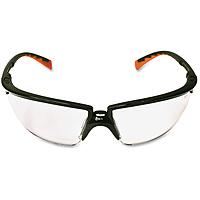 3M Privo Unisex Protective Eyewear - Anti-Fog, Clear Polycarbonate Lens, Black Half-Frame