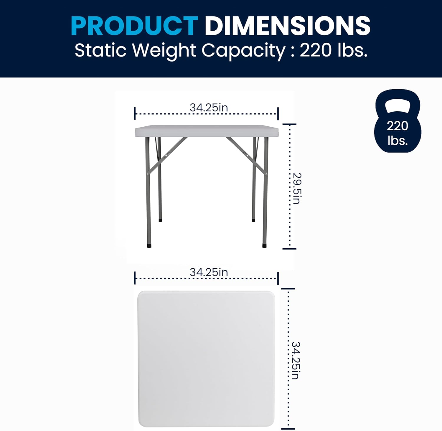 Flash Furniture Square Plastic Folding Event Table