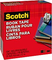Scotch Book Tape, 2 in x 540 in, Excellent for Repairing, Reinforcing Protecting, and Covering (845)