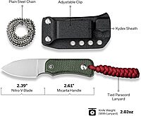 CIVIVI Baby Banter Fixed Blade EDC Knife with Kydex Sheath
