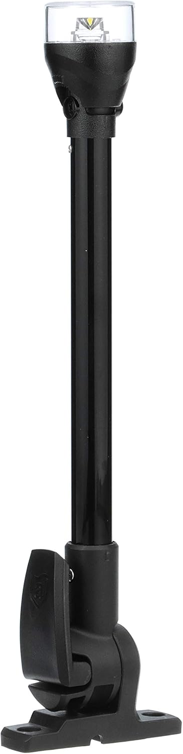 Attwood 5558-P12A7 All-Round LED Fold Down Navigation Light Black Base, 12-Inch