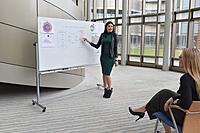 LUXOR MB7248WW Extra Large Double-Sided Magnetic Dry Erase Whiteboard, 72" W x 48" H, Reversible Board on Wheels, Magnetic Surface, Aluminum Frame, White