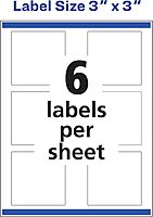 AVERY Glossy Clear Square Labels with Sure Feed, 3" x 3"