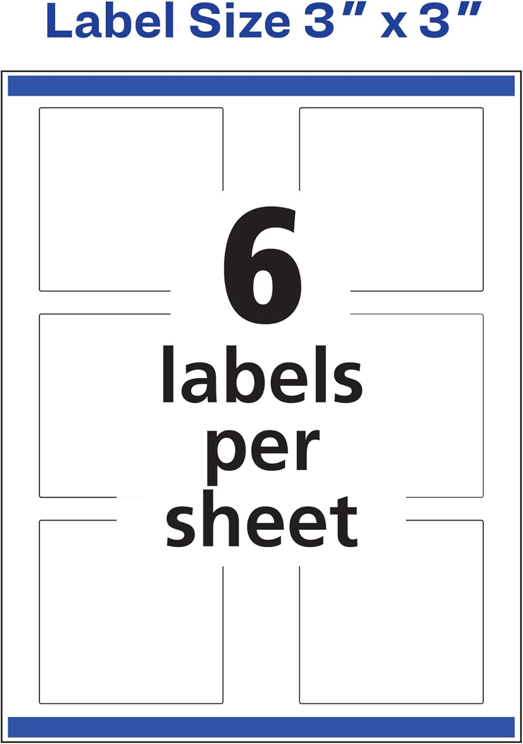AVERY Glossy Square Labels with Sure Feed, 3in x 3in, White, Permanent
