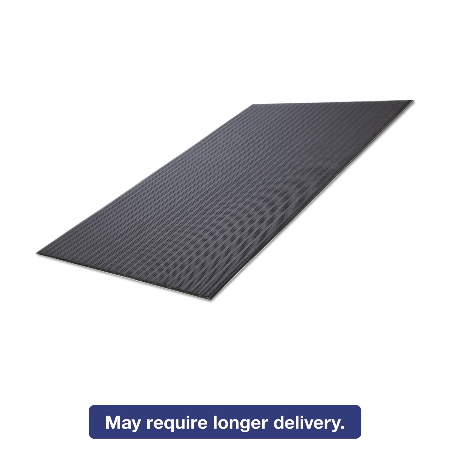 Crown FL2436BK Ribbed Vinyl Anti-Fatigue Mat, 24 x 36, Black