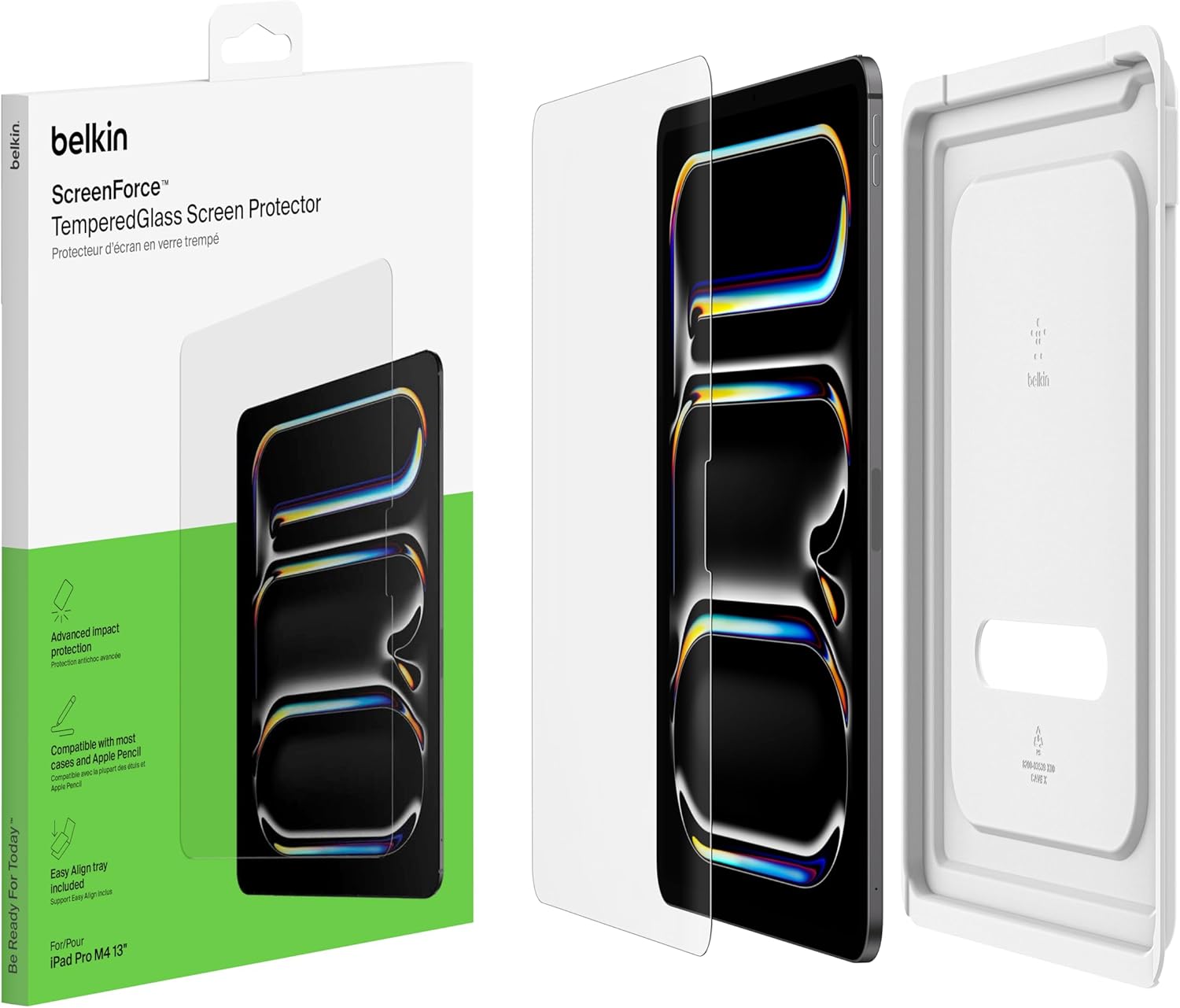Belkin ScreenForce TemperedGlass Screen Protector for Apple iPad Pro 13" 7th Generation, Thin, Extra Durable