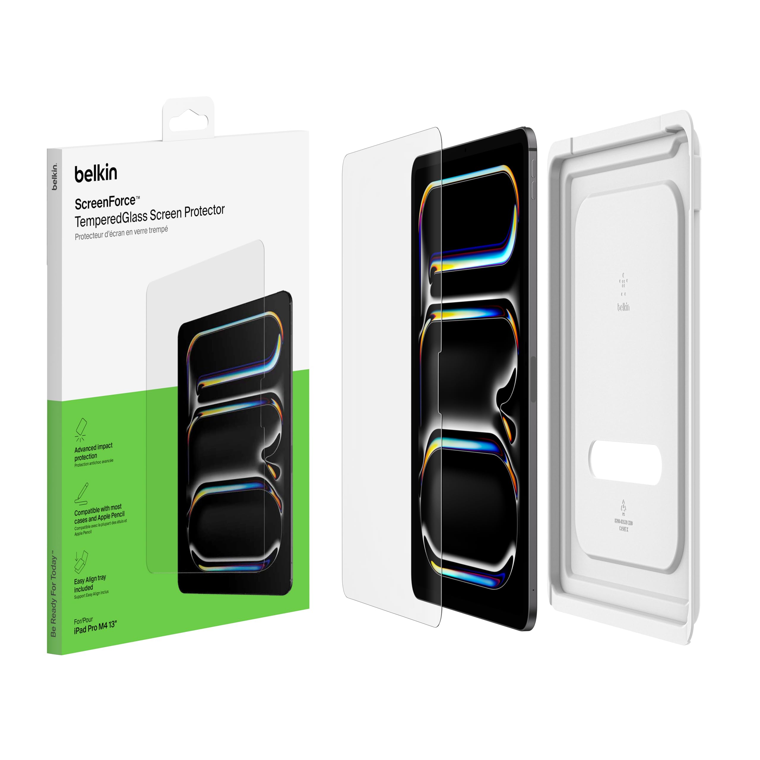 Belkin ScreenForce TemperedGlass Screen Protector for Apple iPad Pro 13" 7th Generation, Thin, Extra Durable