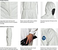 DuPont Tyvek 400 Hooded Coveralls with Elastic Wrists & Ankles