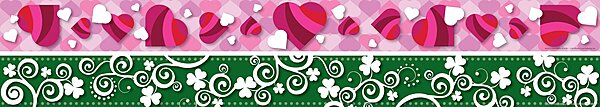 BARKER CREEK Double-Sided Border, Hearts and Clover, for Bulletin Boards, Reception Areas, Halls, Break Rooms, Office, School, Home Learning Decor, 3” x 35’ (973)