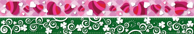 BARKER CREEK Double-Sided Border, Hearts and Clover, for Bulletin Boards, Reception Areas, Halls, Break Rooms, Office, School, Home Learning Decor, 3” x 35’ (973)
