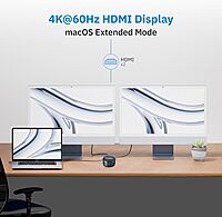 CODi CentroM3 Multi-Port USB-C Docking Station – 4K Dual HDMI, Gigabit Ethernet, 3 USB-A 3.2 Ports, PD Charging, 9" Braided Cable – Universal USB-C Hub for Laptops & MacBook