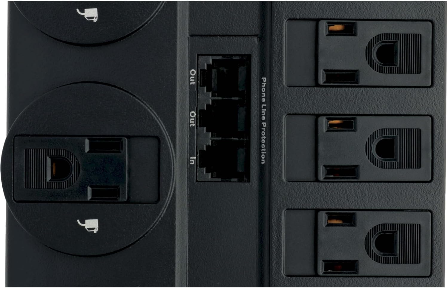 TRIPP LITE 12-Outlet Surge Protector Power Strip with Tel/Modem Protection, 8 ft Right-Angle Cord