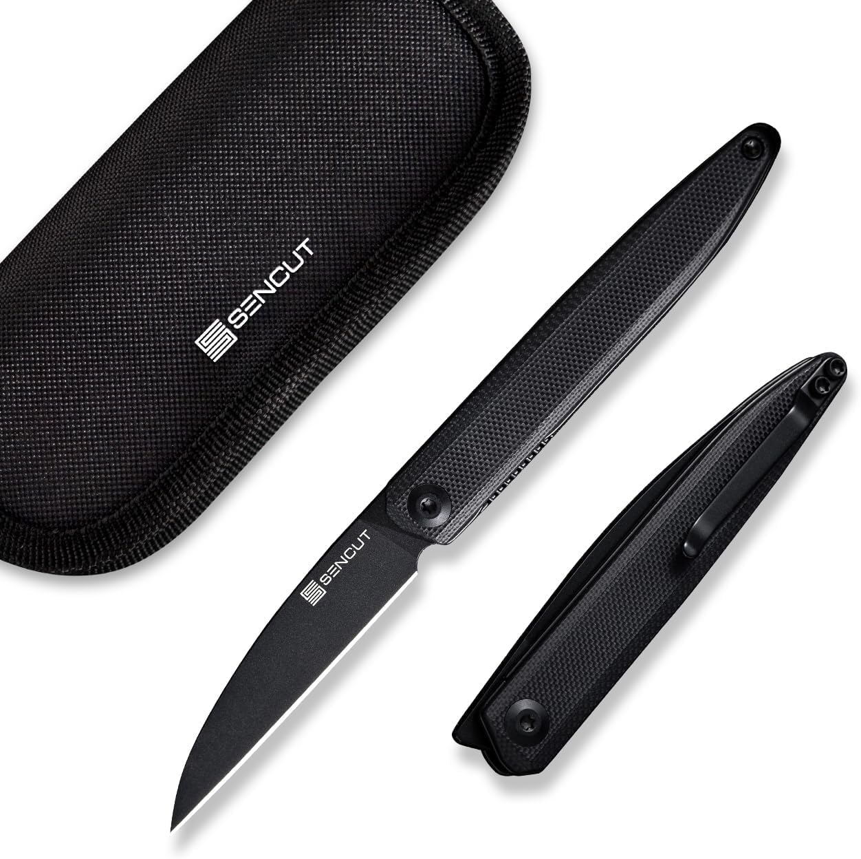 SENCUT Jubil Folding Pocket Knife D2 Wharncliffe, G10 Handle, Front Flipper