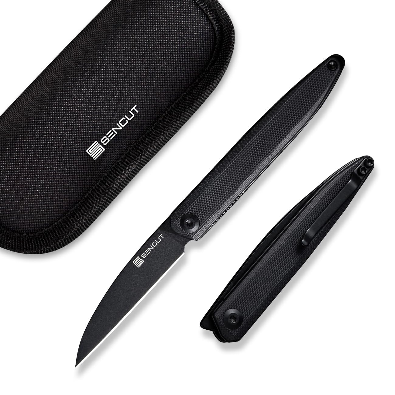 SENCUT Jubil Folding Pocket Knife D2 Wharncliffe, G10 Handle, Front Flipper