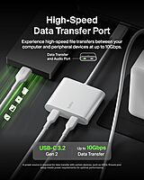 Belkin USB C Splitter - Dual Port Hub - 1 x USB-C 3.2 Gen2 Port & 1 x 100W PD Port