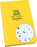 Rite in the Rain Weatherproof Hard Cover Notebook, 4 3/4" x 7 1/2", Yellow Cover, Field Pattern (No. 350F), 7.5 x 4.75 x 0.625