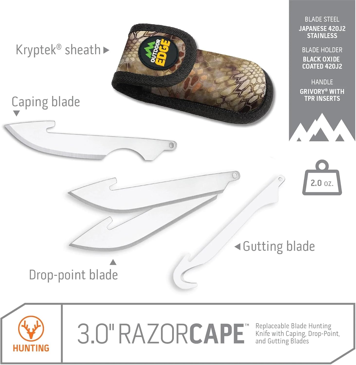 OUTDOOR EDGE 3.0" Folding Pocket Knife with Replaceable Blades