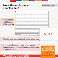 Dowling Magnets Magnetic Dry-Erase Boards – Double-Sided Ruled/Blank – 12" Long x 8.75" Wide – Pack of 5. (735206), White