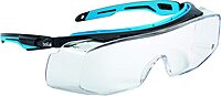 bollé Safety 40306, Tryon OTG Safety Glasses Platinum®, Black/Blue Frame, Clear Lenses