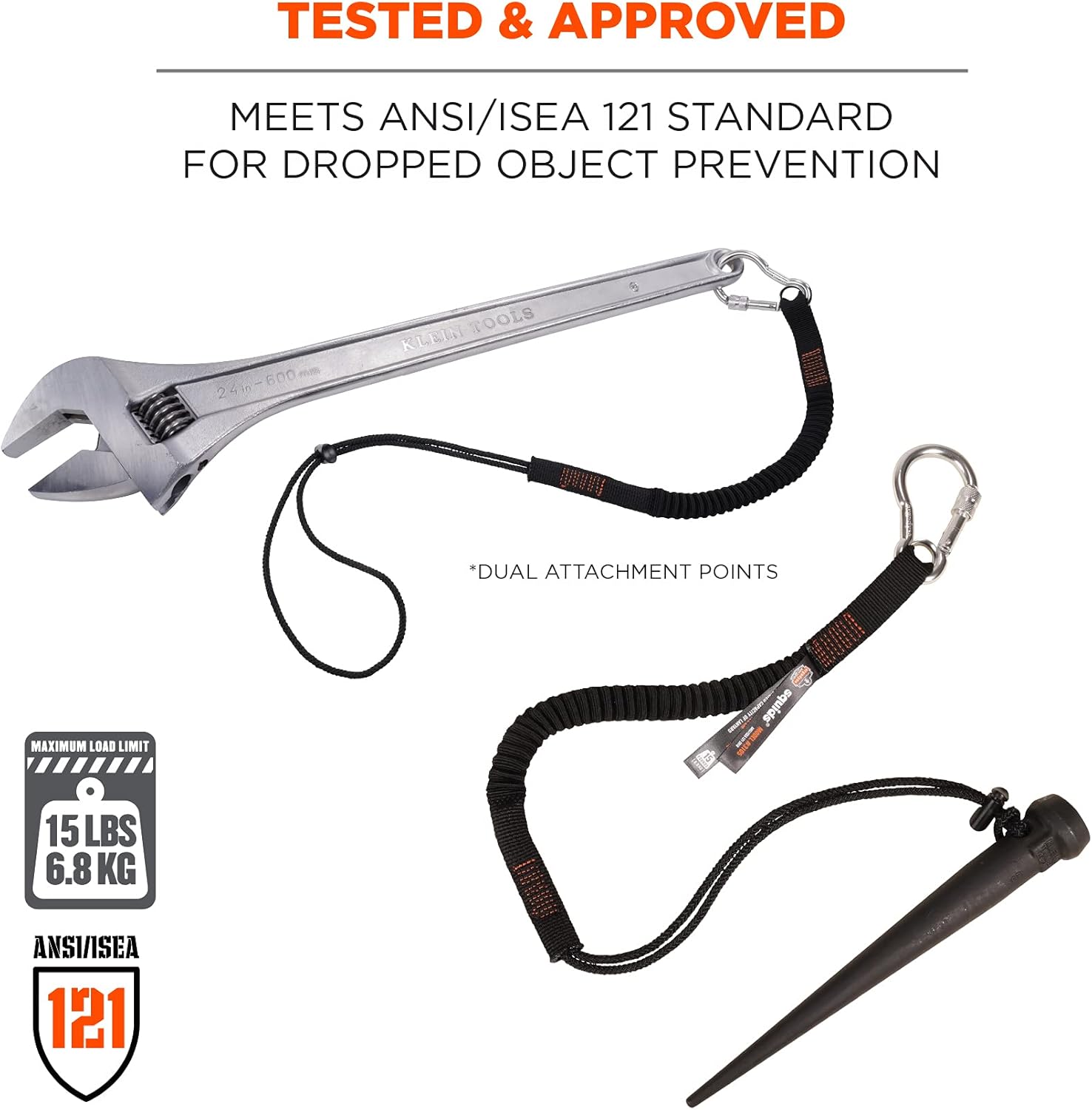 Ergodyne Squids 3105 Tool Lanyard with Aluminum Screw Lock Carabiner