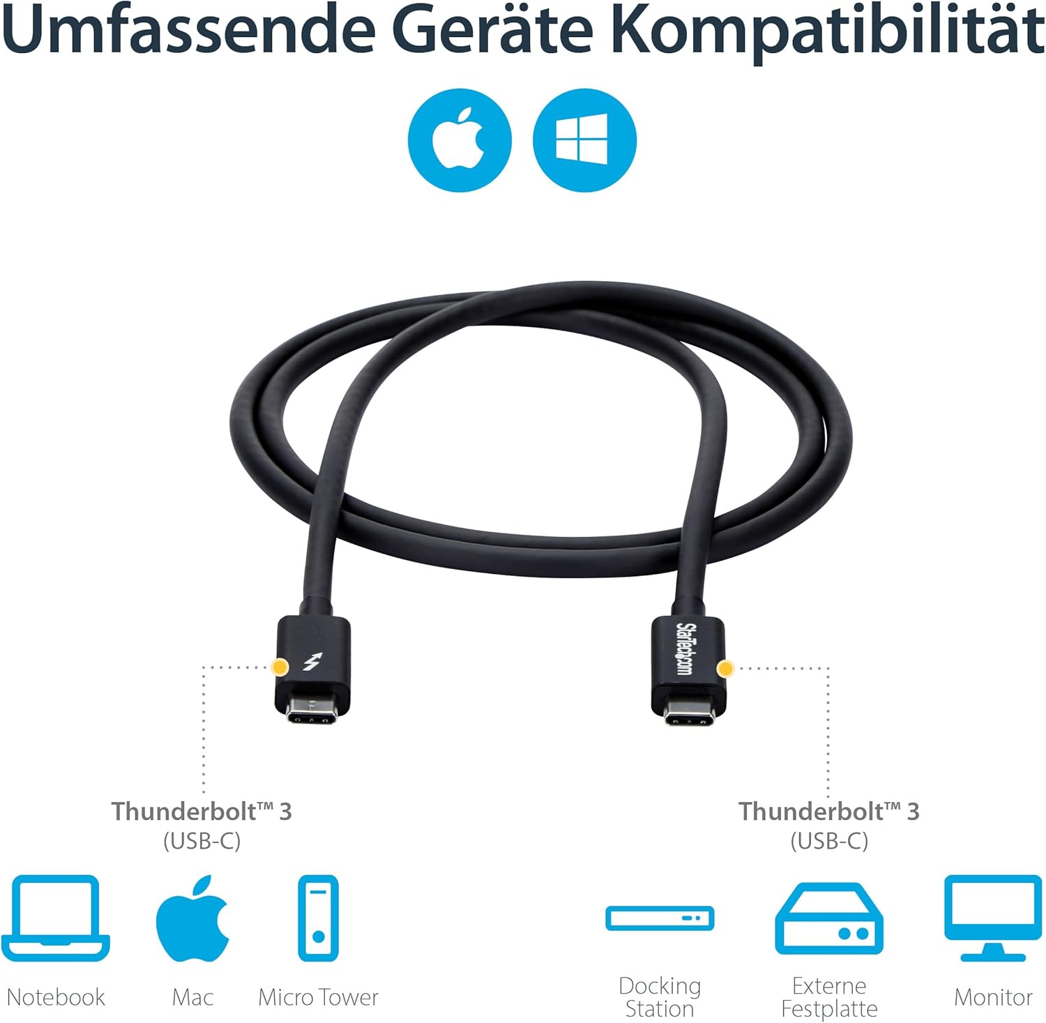 StarTech.com Passive Thunderbolt 3 USB-C Cable