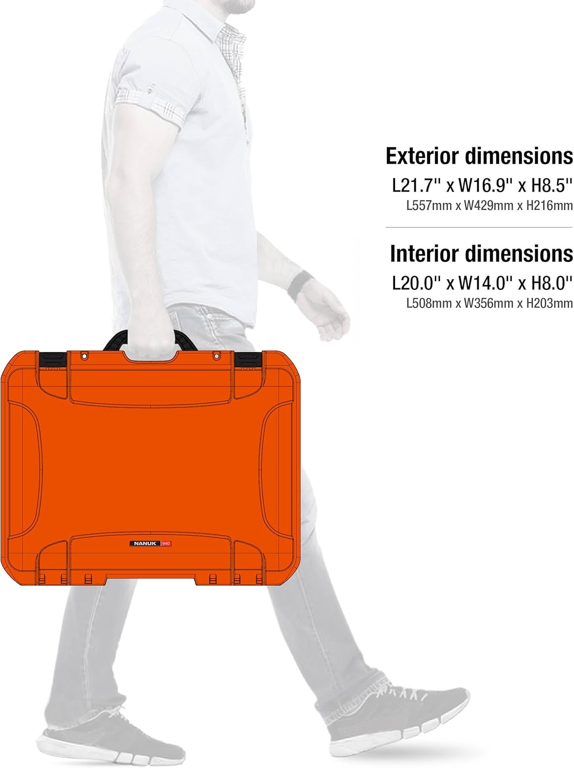 Nanuk 940 EMS Emergency Medical Service/First Aid Hardcase with Lid Organizer and Divider System (Orange) 940 EMS Orange