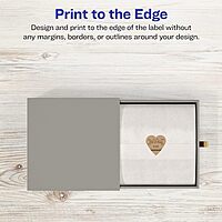 Avery Kraft Brown Heart Labels, Sure Feed Technology, 0.75" x 0.75", 1,200 Kraft Brown Labels, Print-to-The-Edge, Laser/Inkjet Printable 1,200 labels