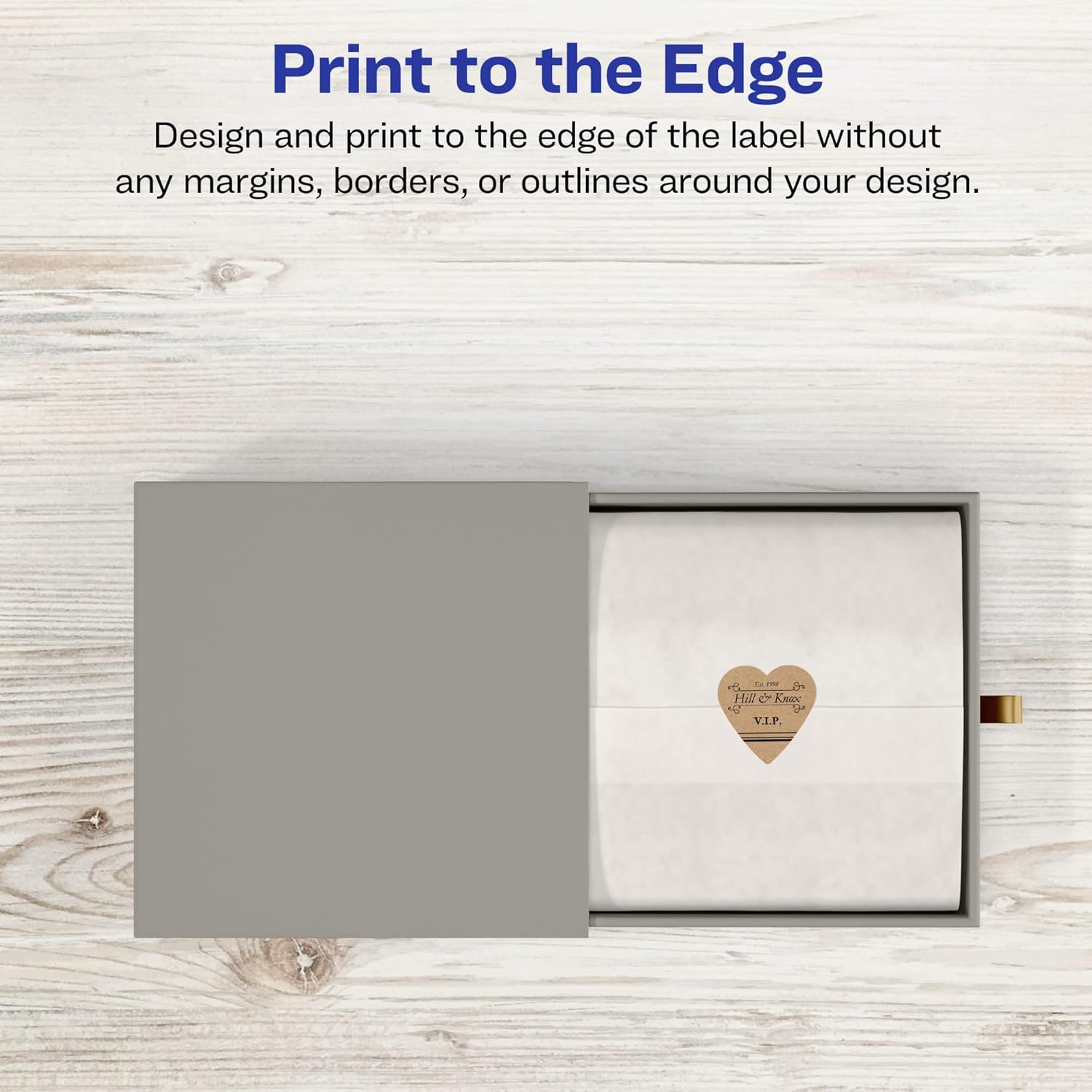 Avery Kraft Brown Heart Labels, Sure Feed Technology, 0.75" x 0.75", 1,200 Kraft Brown Labels, Print-to-The-Edge