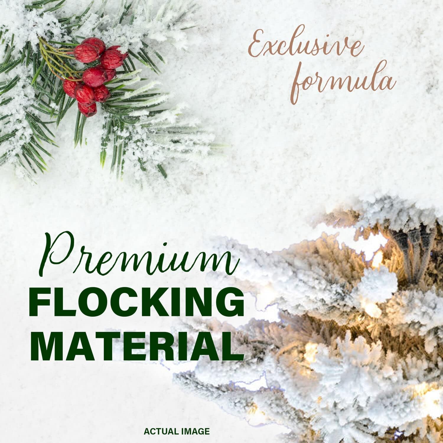 FRASER HILL FARM 7.5-Ft. Mountain Pine Flocked Artificial Christmas Tree