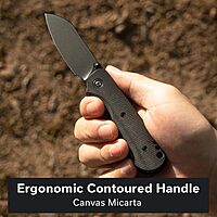 CIVIVI Crabby Pocket Knife, EDC Folding Knife for Men Women with Swedish 14C28N Blade Contoured Micarta Handle, Designed by Ken Onion Jr. C24055-3 Black